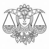 Libra Coloring Stock Illustrations – 353  sketch template