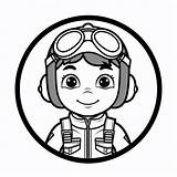 Pilot Coloring Sheet For Kids  Page sketch template