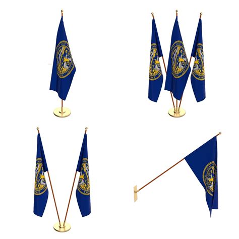 Nebraska Flag Pack 3D model | CGTrader