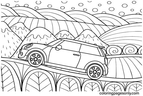 Mini Cooper F55 Coloring Page - Free Printable Coloring Pages