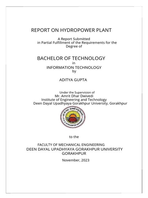 Hydropower Plant Report 4 PDF | PDF | Hydroelectricity | Turbine