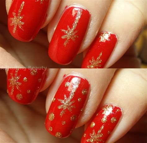 Christmas Sparkle Nails - Adjusting Beauty