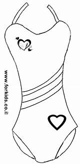 Coloring Page Of Girl Swimsuit With Harts  WwwForkidscoil sketch template
