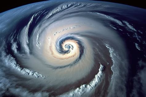 The Eye of a Tropical Cyclone, Seen from Space. Ai Generated Stock ...