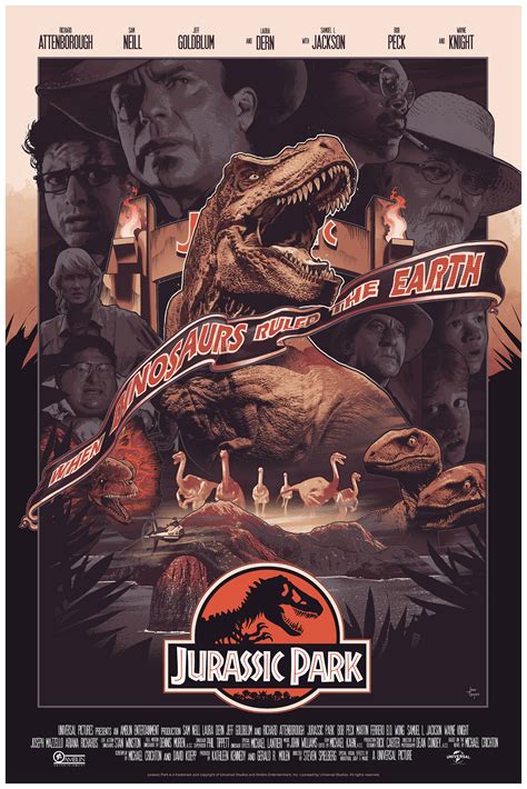 Jurassic Park Bottleneck Gallery NYCC Poster Features the Main Cast