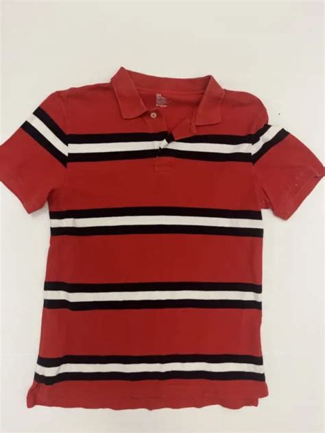 GAP MENS THROWBACK Polo Red White Blue Striped Small/Medium $14.99 - PicClick