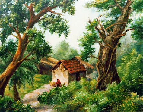 Indian Village Painting by Shankar Subramaniam