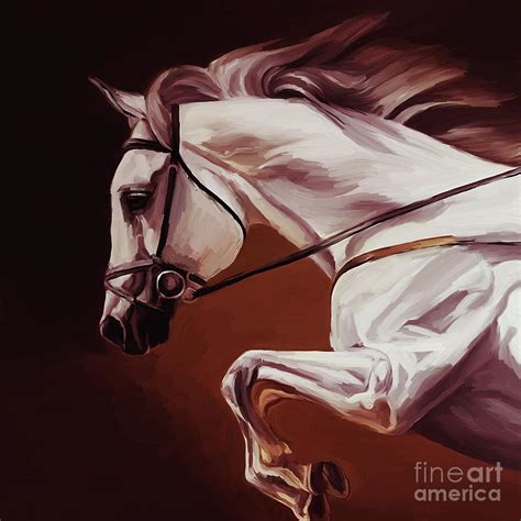 Beautiful White Running Horse 9iu Painting by Gull G - Fine Art America