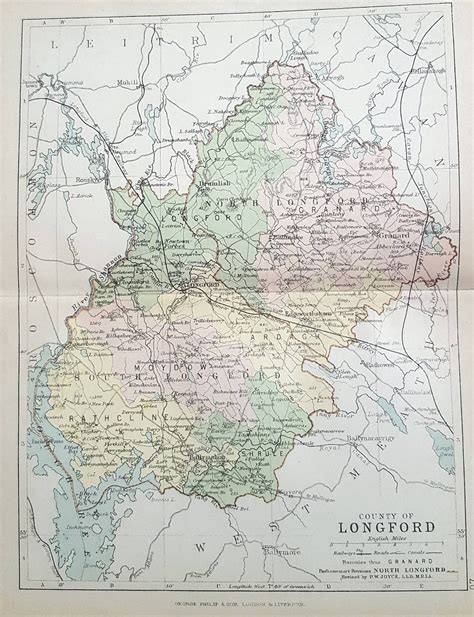 1883 Longford County Map Ireland. Original Victorian Antique - Etsy UK