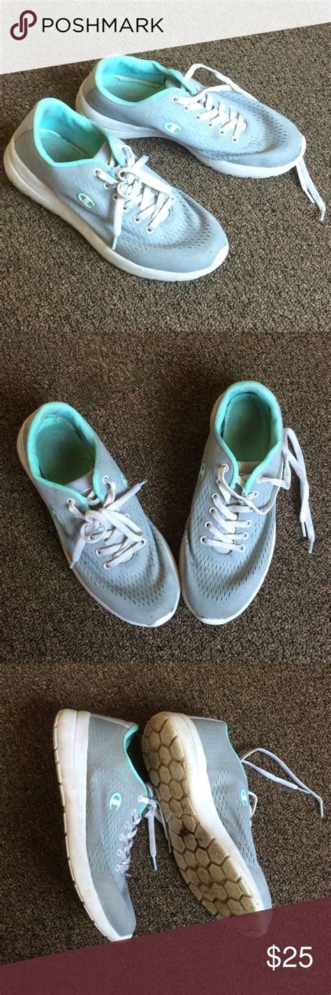 Champion light gray-blue sneakers | Blue sneakers, Champion shoes, Sneakers