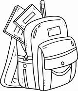 Graduation School Bag Isolated Coloring Page 21516404 Vector Art At  sketch template