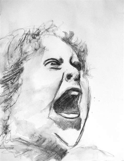 Screaming face Drawing by Ilaria Berenice | Saatchi Art