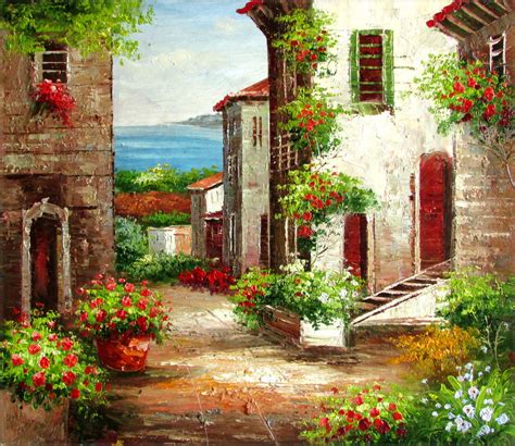 Framed Tuscany Italy Landscape - 1. Quality Hand Painted Oil Painting, 20x24in | eBay