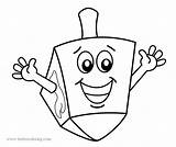Happy Cartoon Dreidel Coloring Pages  Free Printable sketch template