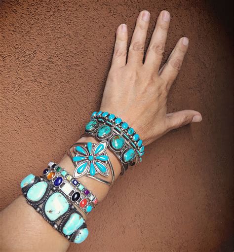 Turquoise Cuff Bracelet Navajo Jewelry Row Bracelet Native American Indian Turquoise Jewelry