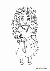 Little Merida Disney Princess  Coloring Pages For Kids sketch template