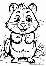 Cute Gopher Coloring Page For Kids » Free Download Artus Art sketch template