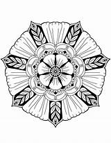 Flowers Mandala Coloring Pages  For Adults sketch template