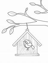 Free Printable Bird House Coloring Pages sketch template