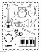 Simple Music Instrument coloring Page sketch template