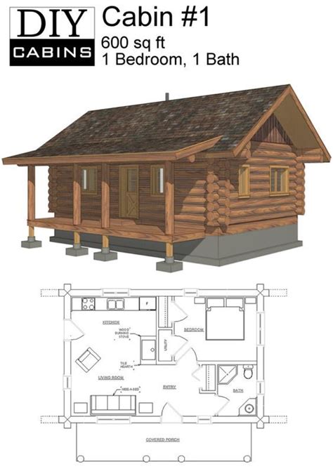 One Bedroom Log Cabin Plans - Bathroom Trends