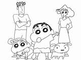 Shin chan Family coloring Page  Download Print Or Color Online For Free sketch template