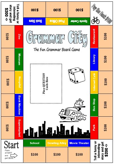 Grammar City: FREE GRAMMAR BOARD GAME - All Things Grammar