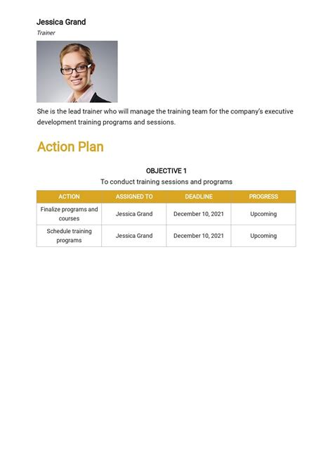 Executive Development Plan Template