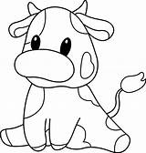 Cow Kids Coloring Page Great For Beginner Book 2485696 Vector  sketch template