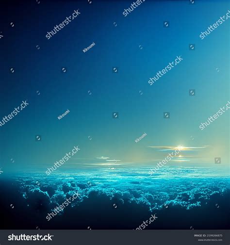 Blue Sky Cloud Sunlight Epic Background Stock Illustration 2199266875 ...