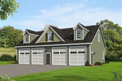 Plan 68482VR: 4-Car Garage with Huge Loft Above | Garage apartment ...