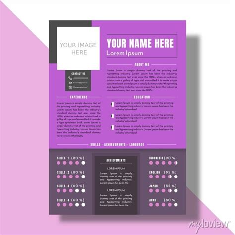 A cv template to apply for jobs. with a4 paper size which is • wall ...