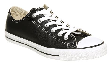 Lyst - Converse All Star Leather Ox Low Black Leather in Black for Men