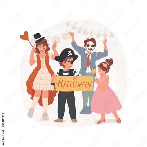 Costume contest isolated cartoon vector illustration. Group of smiling ...