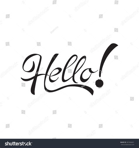 Hello Handwritten Calligraphy Vector Lettering Illustration Stock Vector (Royalty Free ...