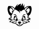 Easy Coloring Skunk Image  Page sketch template