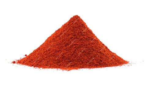 Premium Photo | Heap of red chilli pepper powder on white background