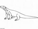 Easy Komodo Dragon coloring Page sketch template