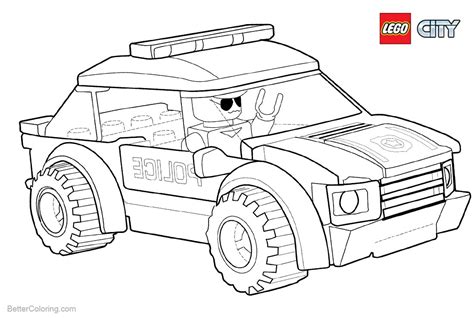 Lego City Coloring Pages Police Car - Free Printable Coloring Pages