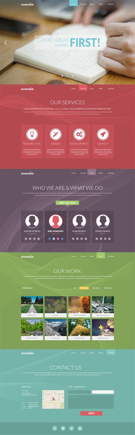 One Page Portfolio Flat PSD Template – Download PSD