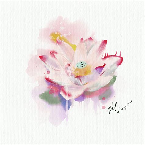 Watercolor lotus on Behance