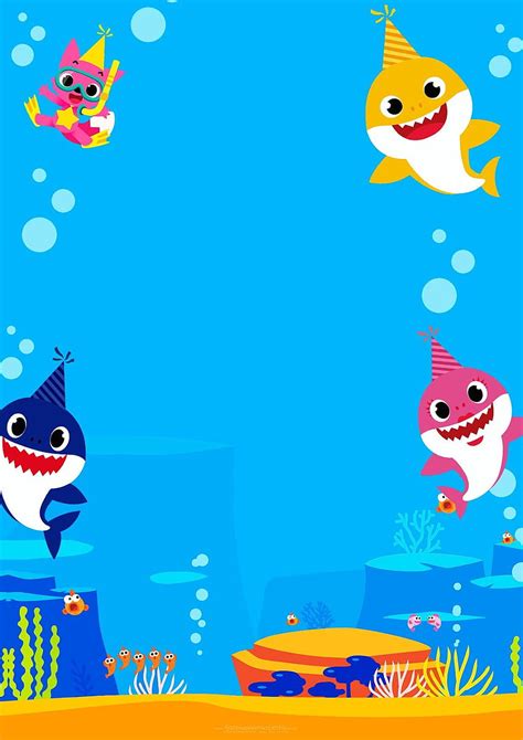 Baby Shark Printable Invitations. in 2020. Shark theme, Birtay Baby Shark HD phone wallpaper ...
