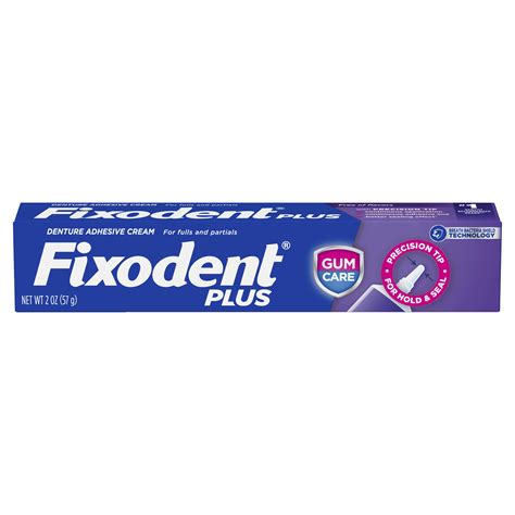 Fixodent Plus Gum Care Precision Hold & Seal Denture Adhesive Cream, 2 oz - Walmart.com