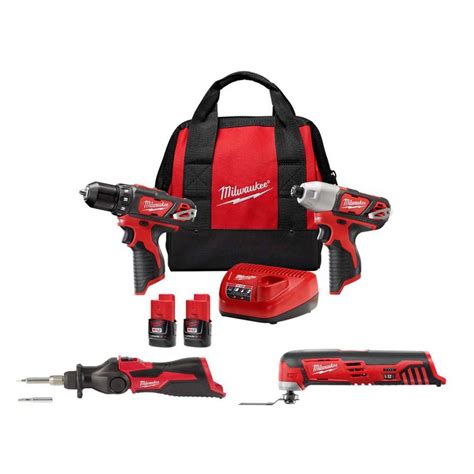 Milwaukee M12 12-Volt Lithium-Ion Cordless 2-Tool Combo Kit with Cordless Oscillating Multi-Tool ...