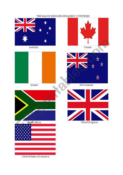 Flags of English Speaking Countries | Vocabulary skills, Esl lesson plans, Learn english