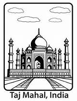 Taj Mahal Coloring Page India By We Be Squirreling  TPT sketch template