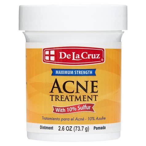 Amazon.com : De La Cruz Sulfur Ointment - Cystic Acne Treatment for Face and Body - Daily 10 Min ...