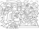 Premium Vector  Childrens Playground coloring Illustration Of sketch template