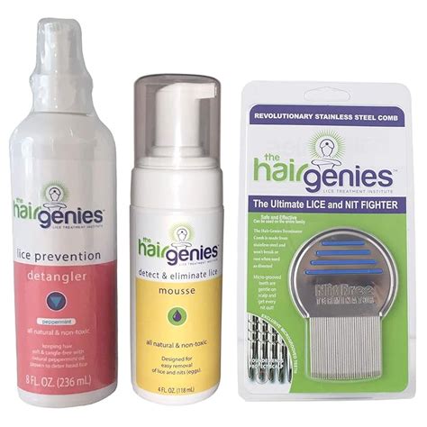 Buy Hair Genies Lice Prevention Comb, Detangler and Treatment Mousse, to Effectively Treat and ...