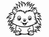 Simple Porcupine Coloring Fun  Page sketch template